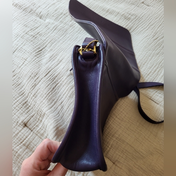 RARE VINTAGE COACH Ink (Dark Purple) Tribecca Flap 9092 - Picture 9 of 16